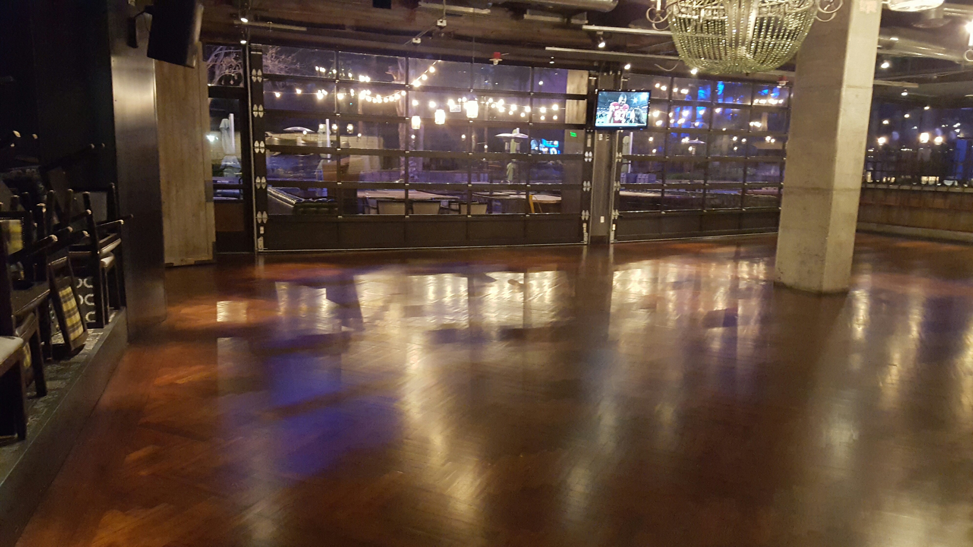 Commercial hardwood flooring project at the Hard Rock Casino