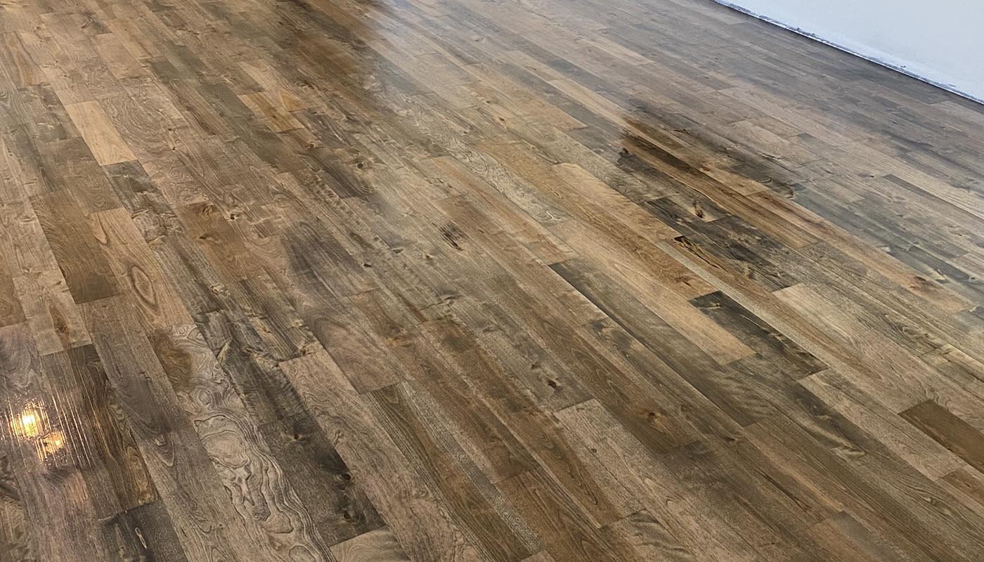 Refinished Handscraped Maple Floor