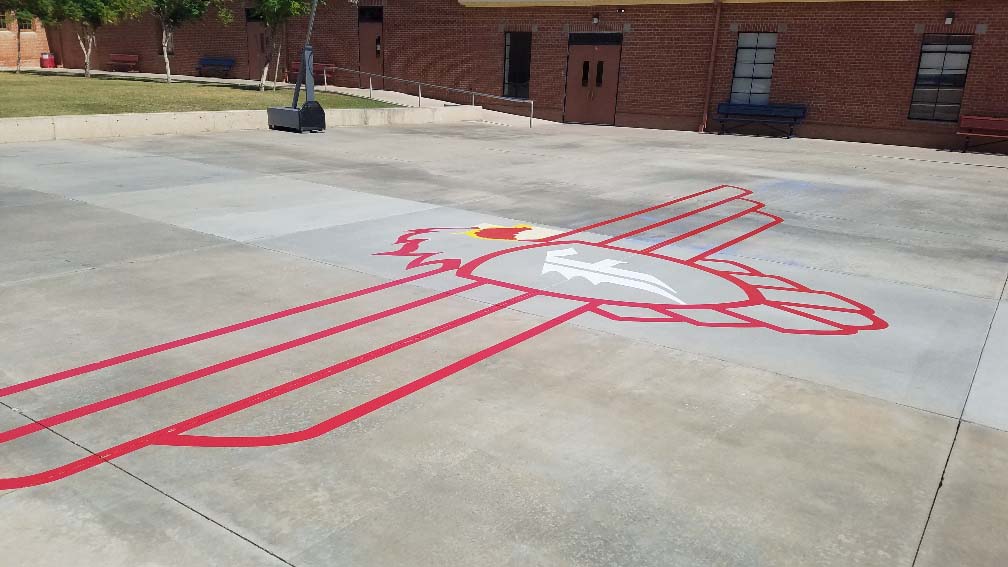 Red paint applied Red paint applied