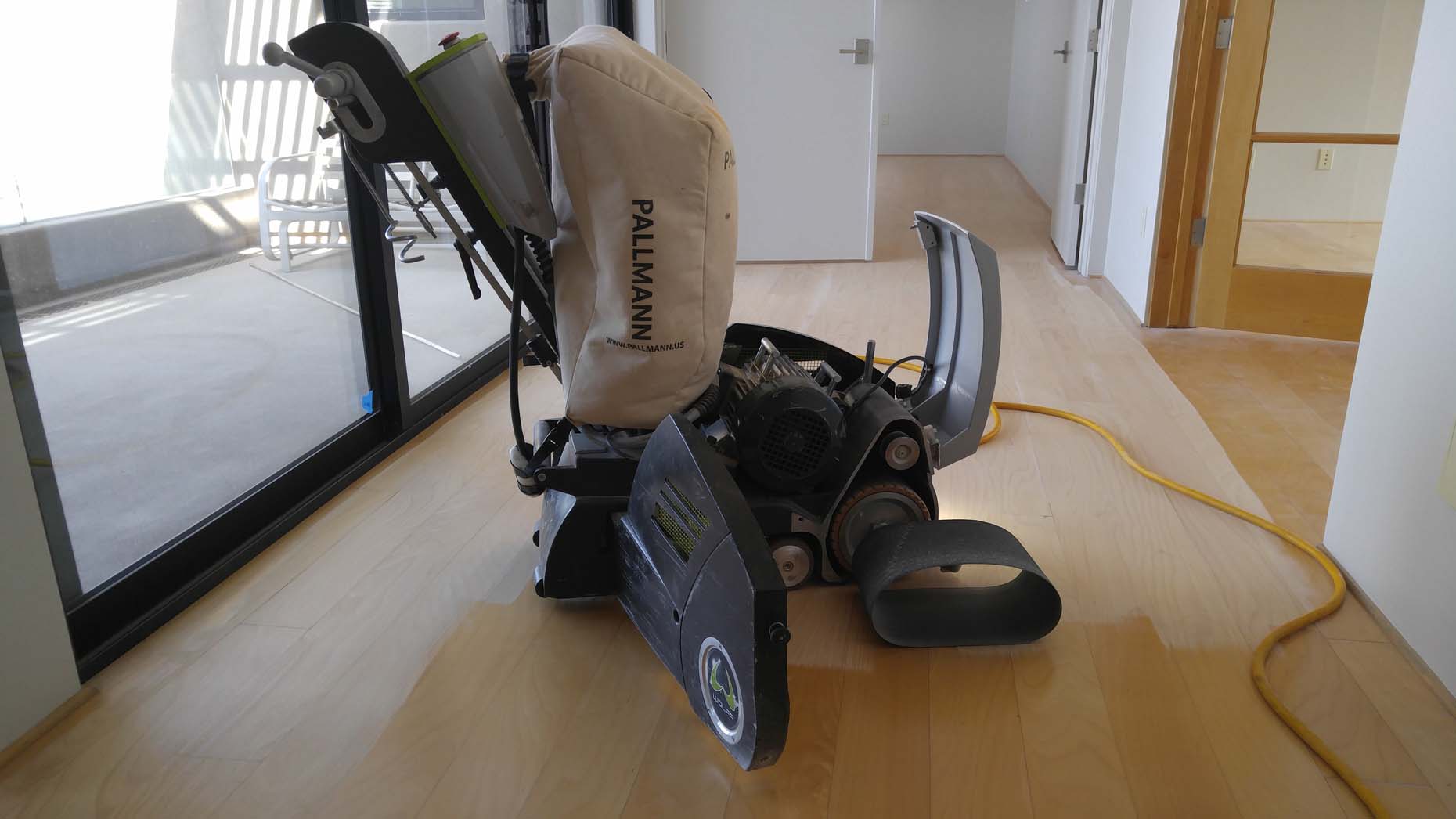 Industrial wood floor sanding