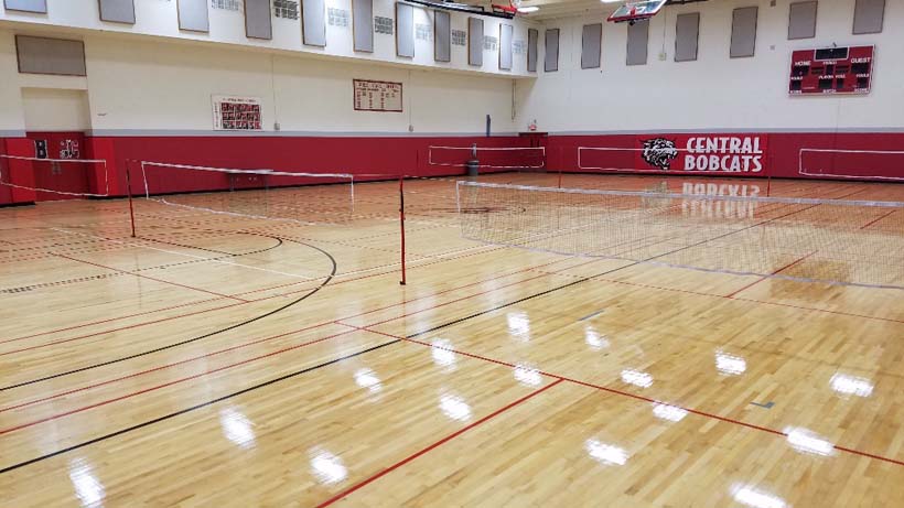 Central High School completed sports floor Central High School completed sports floor