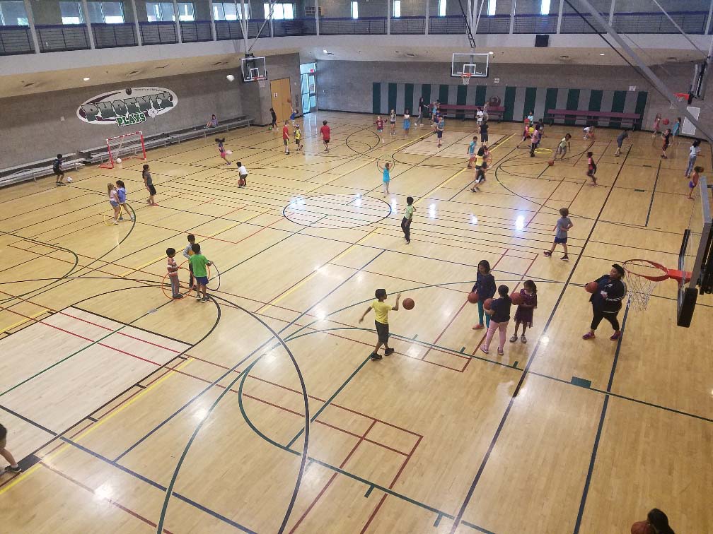 Gym floor before refurbishing