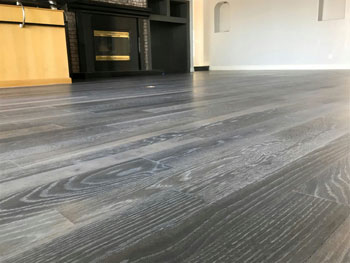 Fumed white oak wood flooring