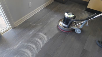 Buffing on a Rubio Monocoat oil plus 2C
