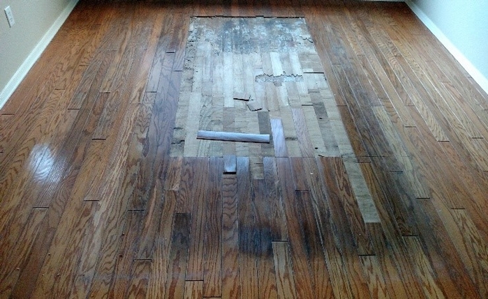 Water Damaged Hardwood Floor Didn T, What Does Water Damage Look Like On Hardwood Floors