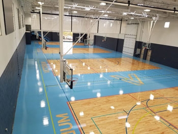 Completed Action Thrust I floating sports floor system