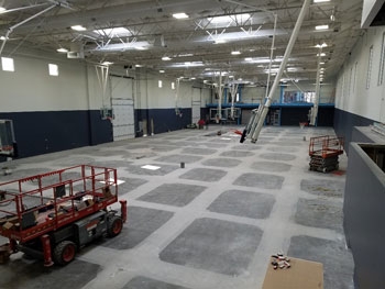 Sports complex concrete flooring