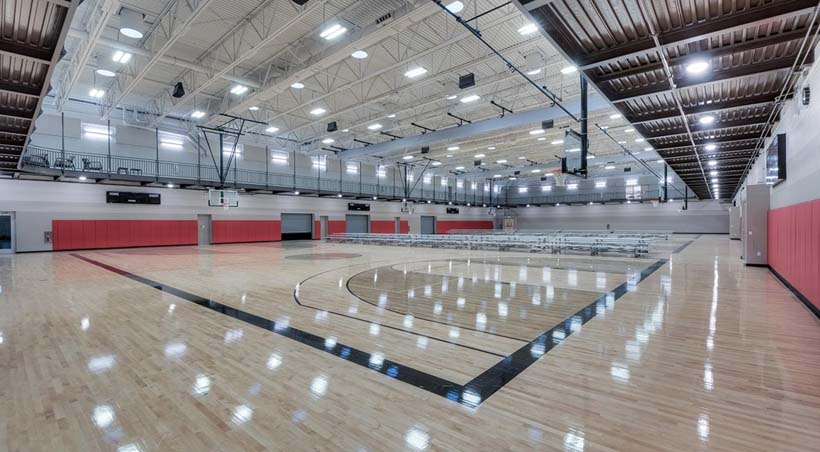 Completed gym floor Completed gym floor