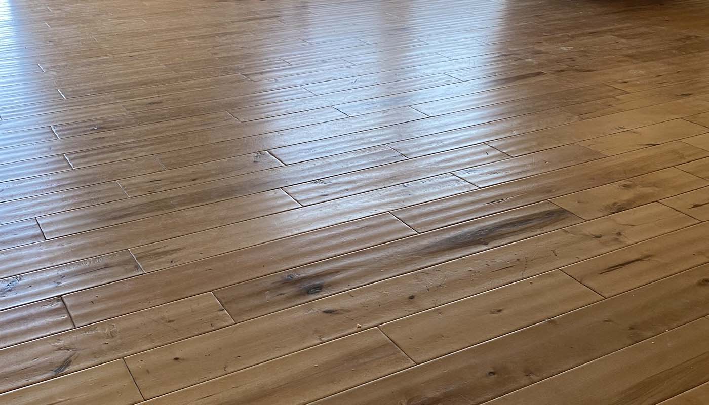 Handscraped Maple Floor Before Refinishing